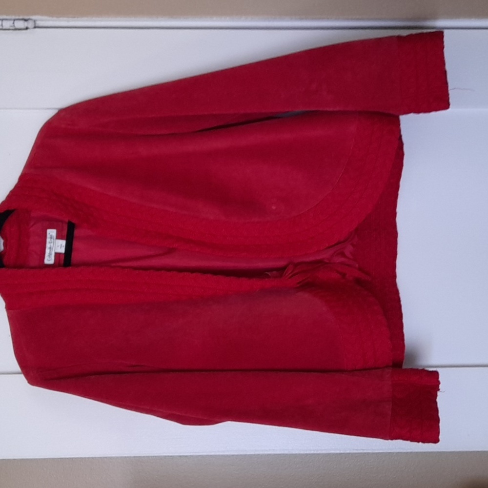 Coldwater Creek red suede and knit jacket  L